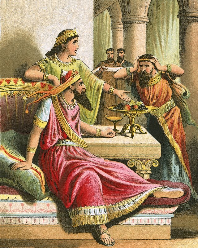 Esther acusa Haman de English School