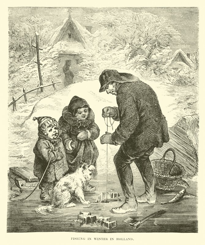 Pesca no inverno na Holanda de English School