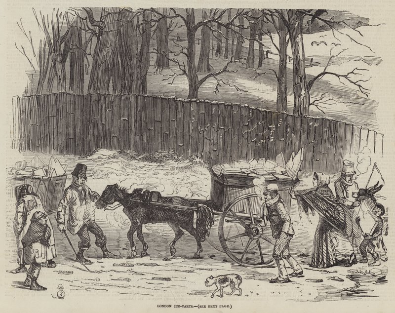 London Ice-Carts (gravura) de English School