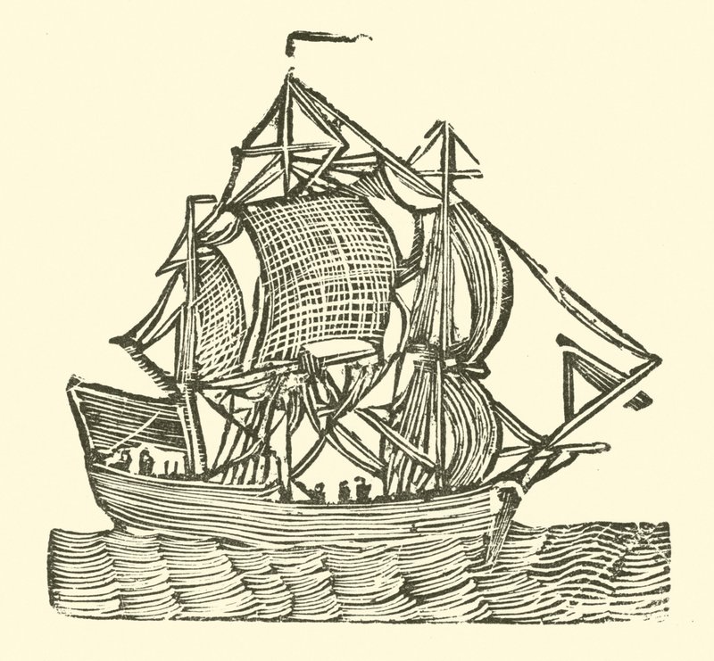 Veleiro (xilogravura) de English School