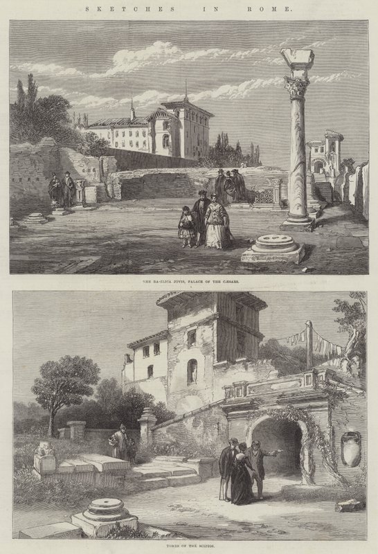 Esboços em Roma (gravura) de English School