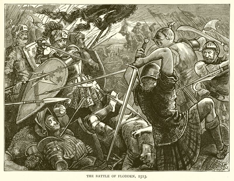 A Batalha de Flodden, 1513 de English School