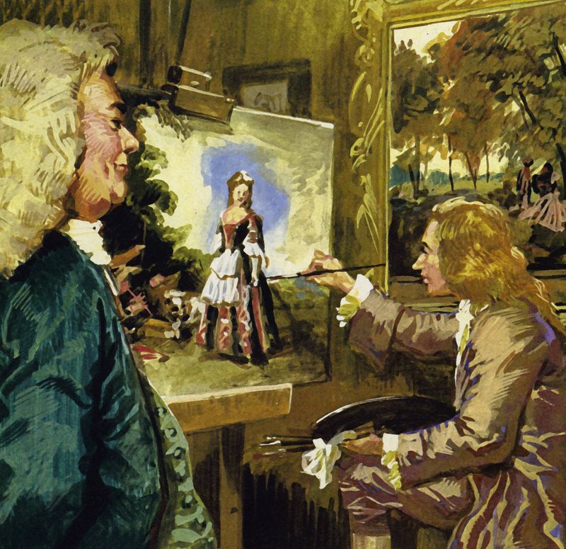 Watteau pintando a dança de English School
