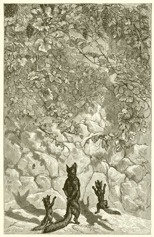 A raposa e as uvas de Ernest Henry Griset