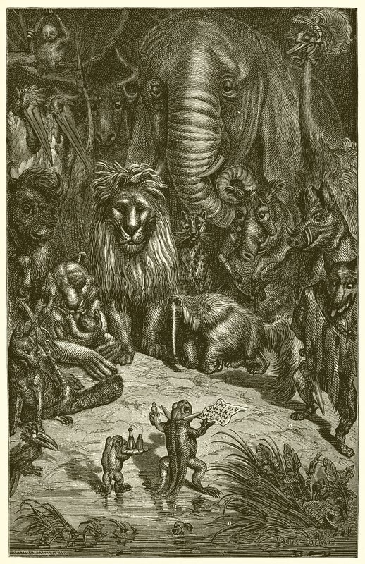 O sapo e a raposa de Ernest Henry Griset