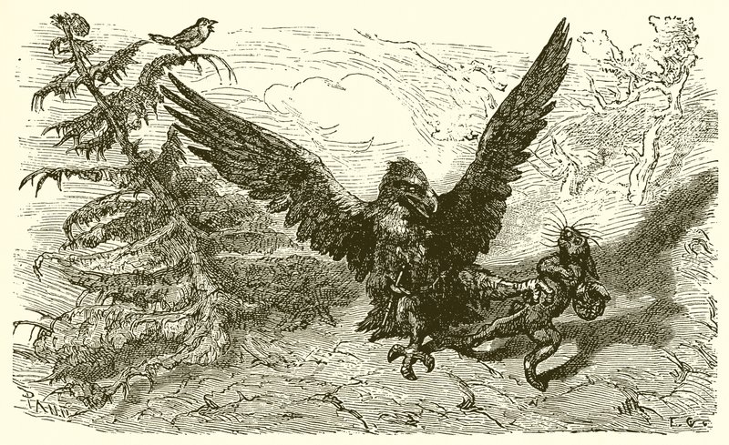 O pardal e a lebre de Ernest Henry Griset