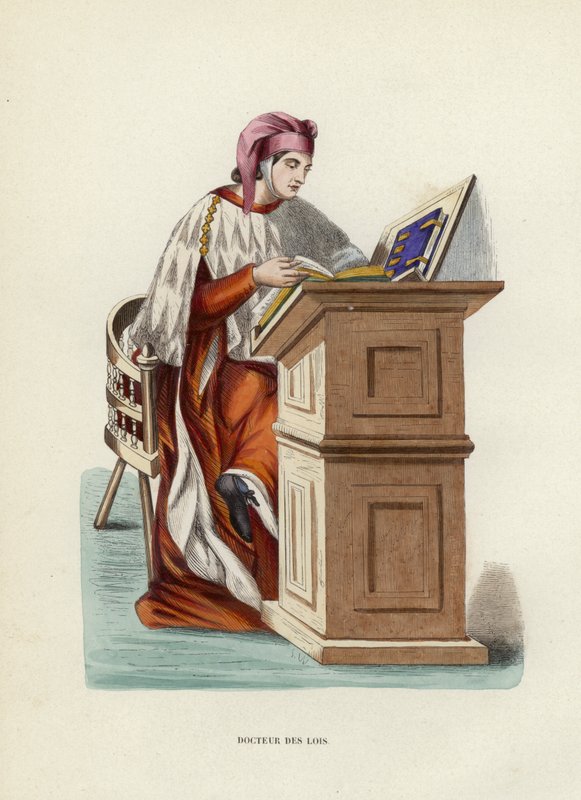 Docteur Des Lois (gravura colorida) de European School