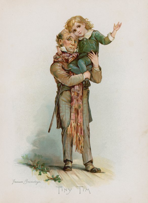 Tiny Tim (chromolitho) de Frances Brundage