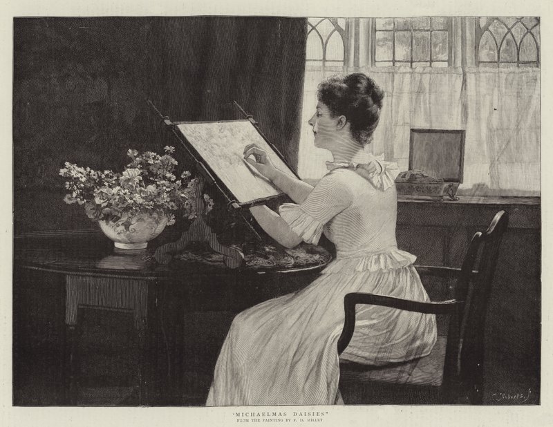 Margaridas de Michaelmas de Francis Davis Millet
