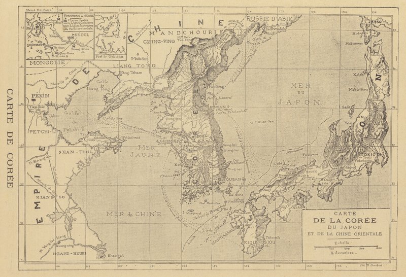 Mapa, de, coréia de French School