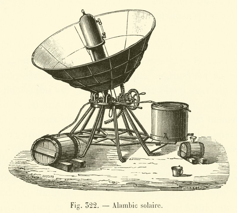 Alambic solaire (gravura) de French School