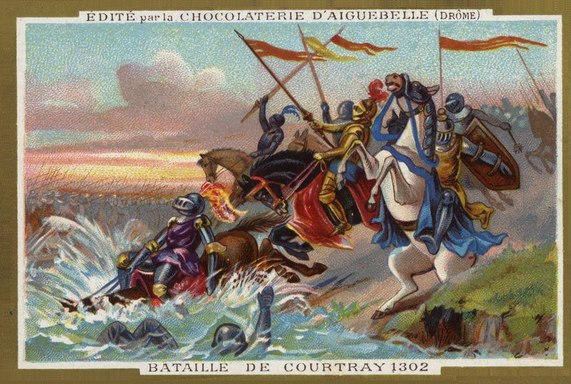 Batalha de Courtrai em 1302 de French School
