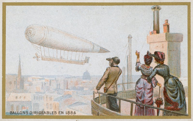 Dirigível Dirigível em 1884 de French School