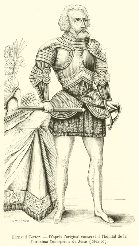 Fernand Cortez (gravura) de French School