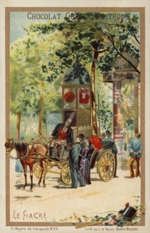 Fiacre (cromolitho) de French School