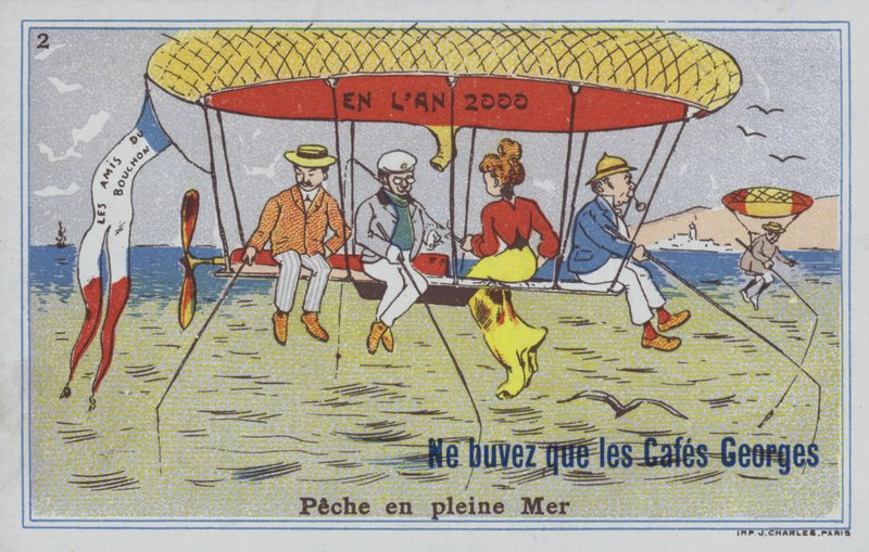 Pesca de balão (cor litho) de French School