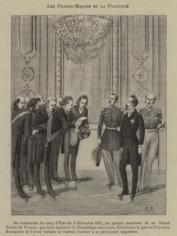 Maçons e política (gravura) de French School