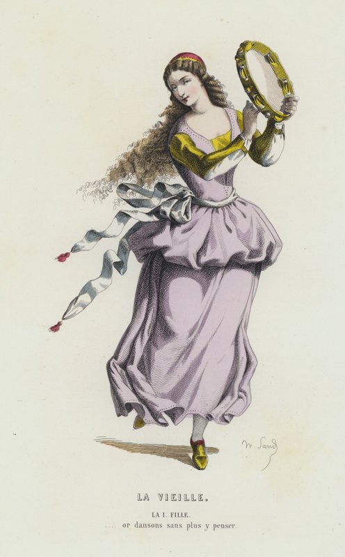 La Vieille (gravura a cores) de French School