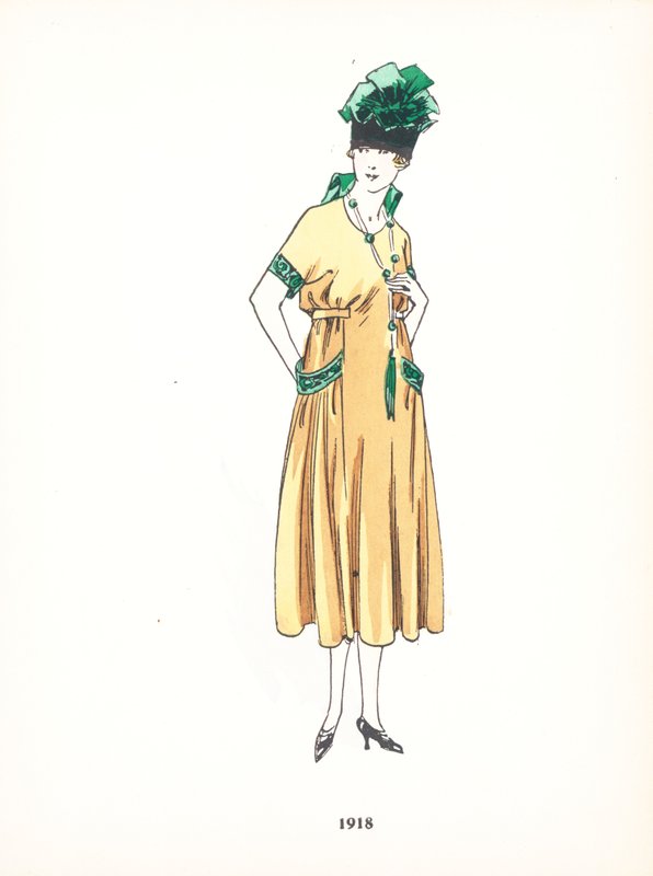 Moda feminina, 1918 de French School