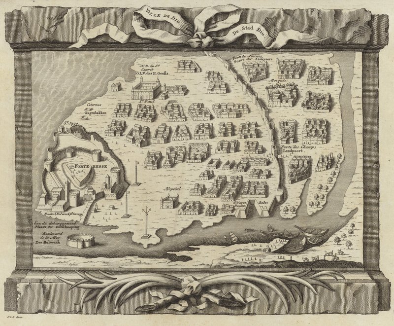 Mapa da Ilha de Diu de French School