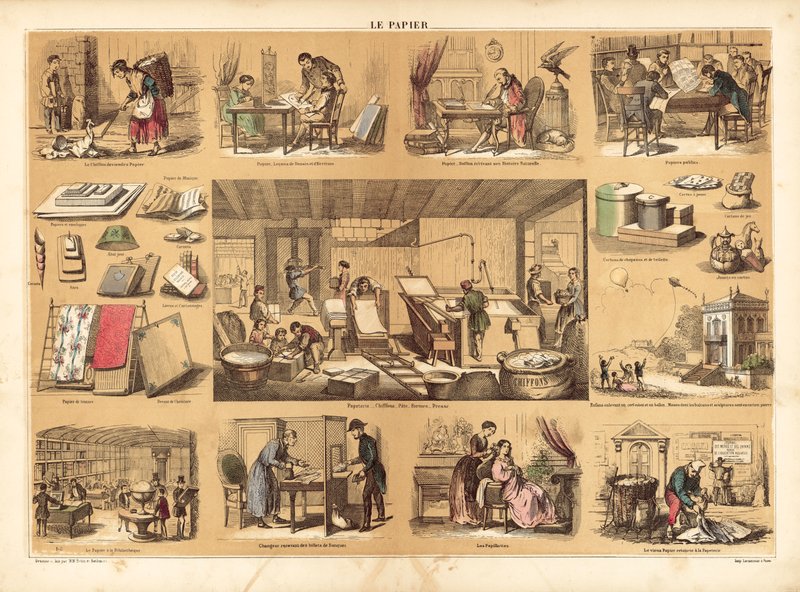 Papel (cor litho) de French School