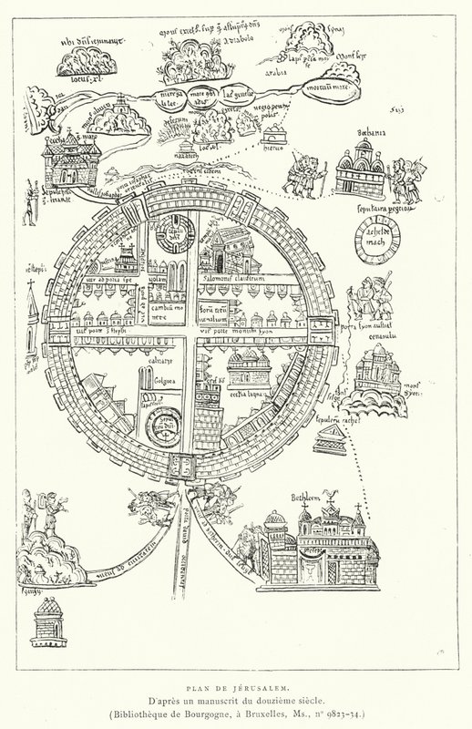 Plano De Jerusalém (gravura) de French School