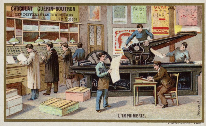Impressão (chromolitho) de French School
