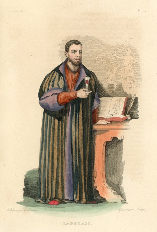 Rabelais (gravação a cores) de French School