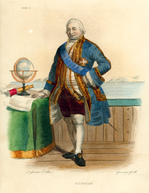 Suffren (gravura colorida) de French School