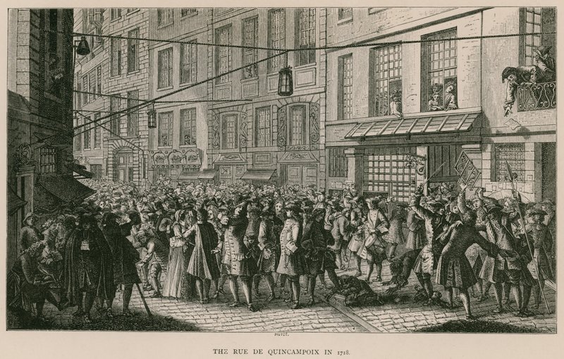 A Rue de Quincampoix em 1718 de French School