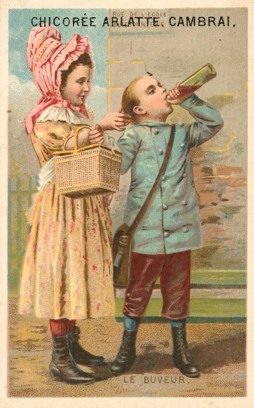 O bebedor (chromolitho) de French School