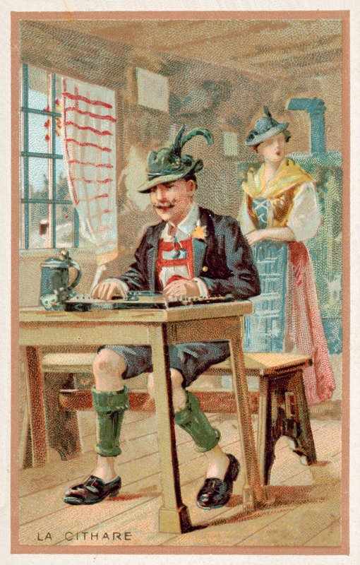 A cítara (chromolitho) de French School