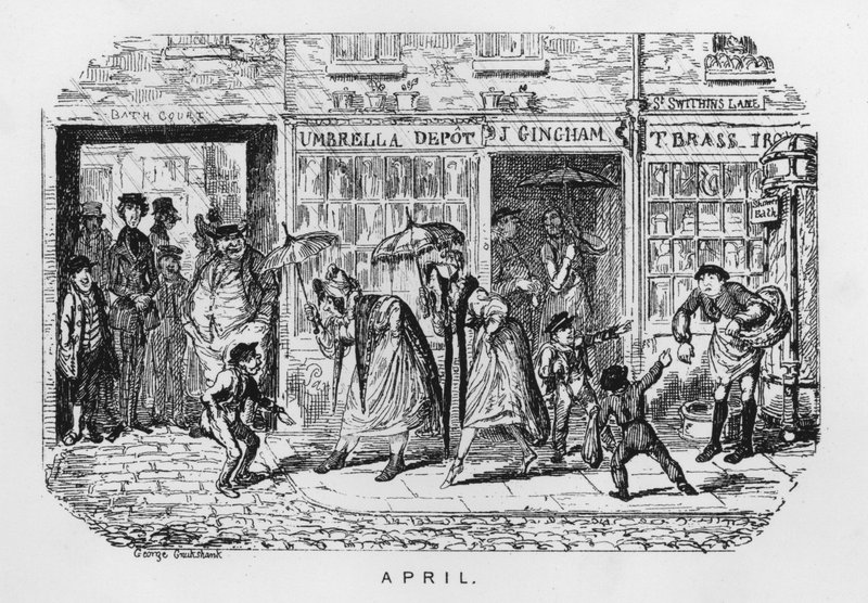 Abril (gravura) de George Cruikshank