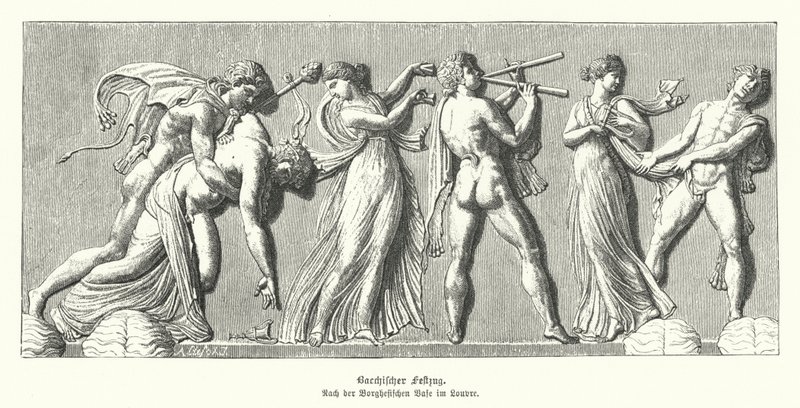 Bacchanalia (gravura) de German School