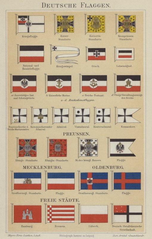 Bandeiras alemãs (cor litho) de German School