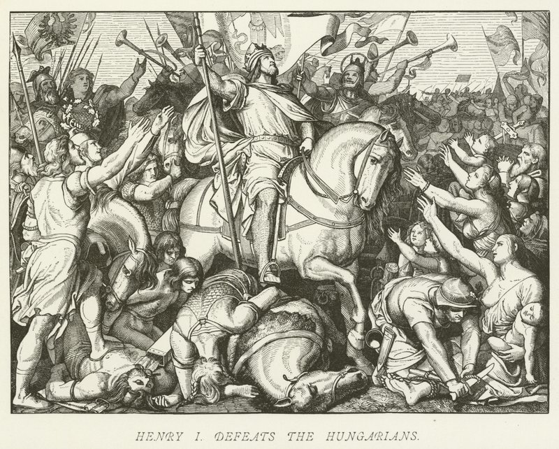 Henry I derrota os húngaros de German School