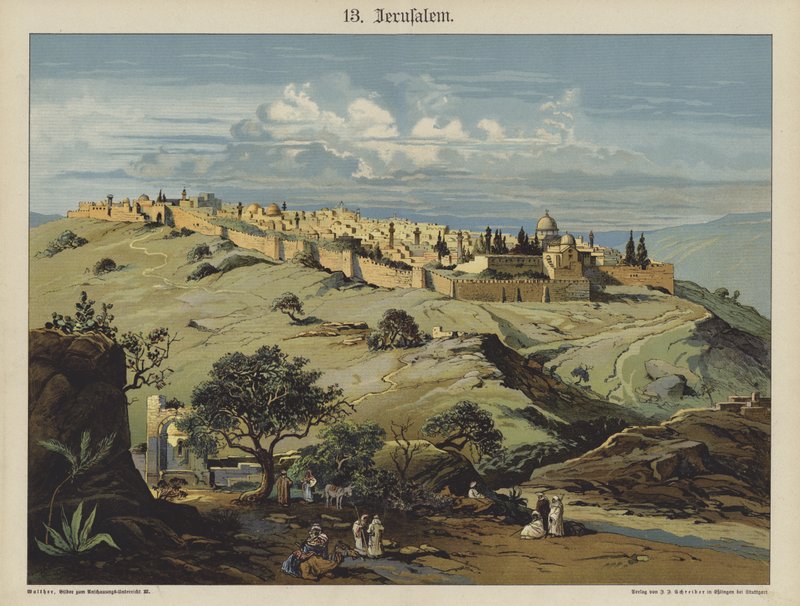 Jerusalém (cor litho) de German School