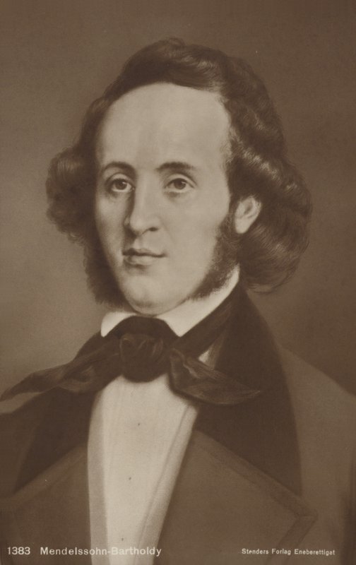 Retrato de Felix Mendelssohn de German School
