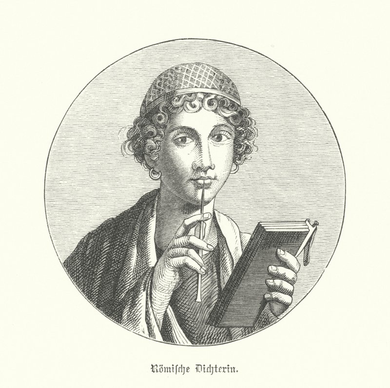 Poetisa romana (gravura) de German School