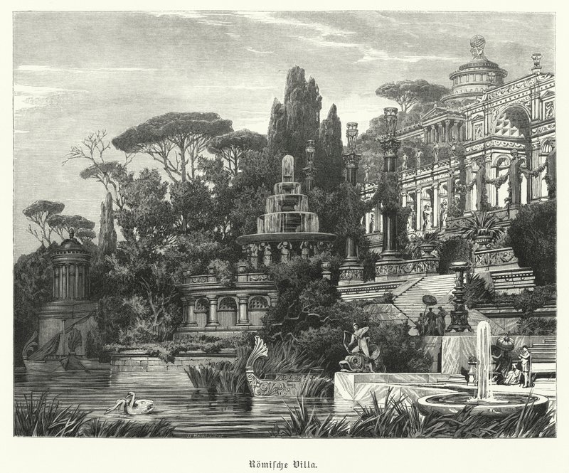 villa romana (gravura) de German School