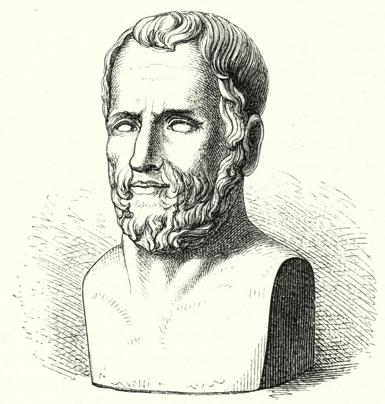 Theophrastus, filósofo grego antigo (gravura) de German School