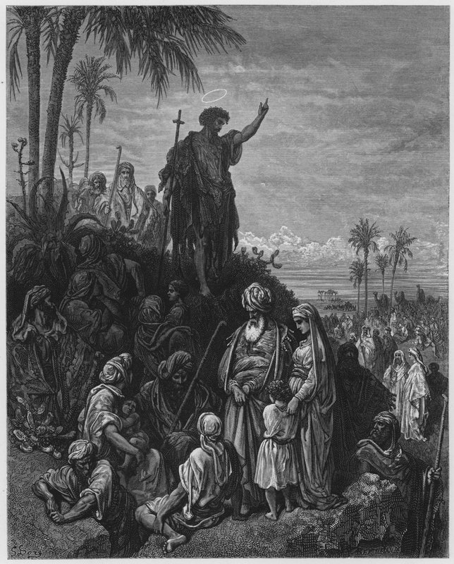 Gustave Dore Bíblia: João Batista pregando no deserto de Gustave Dore
