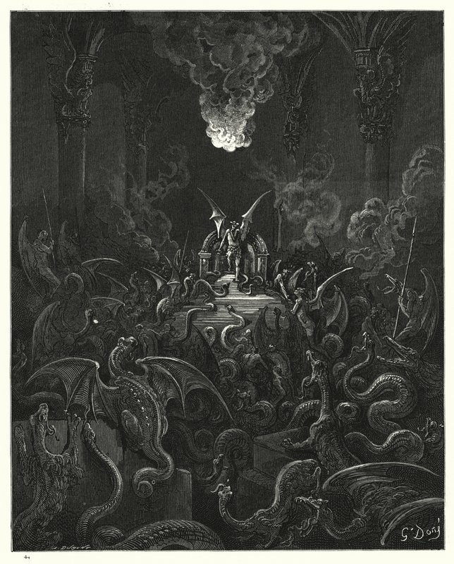 Ilustração de Gustave Dore para Miltons Paradise Lost, Livro X, linhas 521-523 de Gustave Dore
