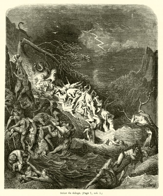 Cena do dilúvio de Gustave after Dore