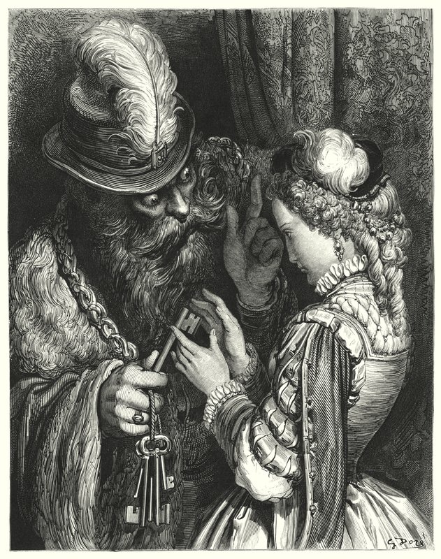 La Barbe-Bleue; Barba Azul (gravura) de Gustave Dore