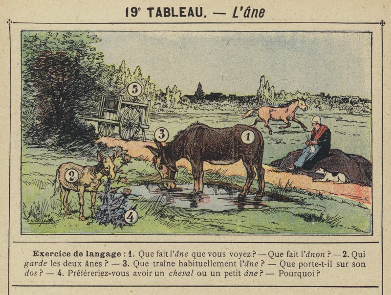 O burro (cor litho) de Gustave Fraipont