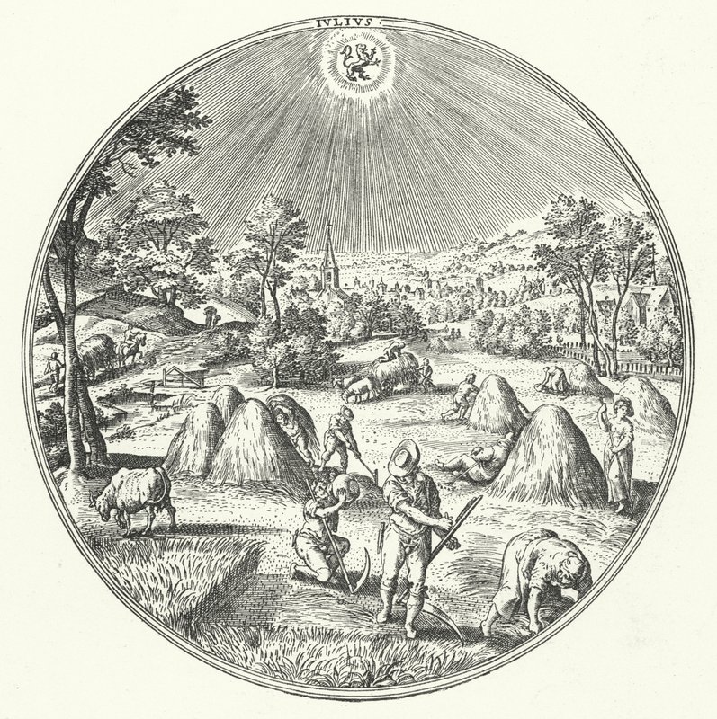 Julho (gravura) de Hans (after) Bol