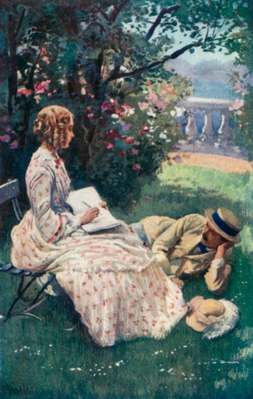 Ilustração para boas esposas por Louisa M Alcott de Harold Copping