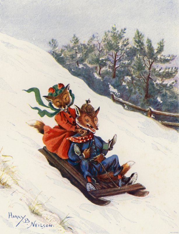 Toboganing (cor litho) de Harry B Neilson