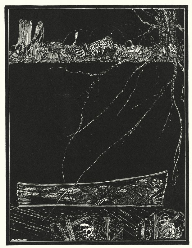 Edgar Allan Poe: O enterro prematuro (litografia) de Harry Clarke
